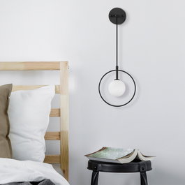 Opviq Geometri - 11125 Lámpara de pared blanco y negro
